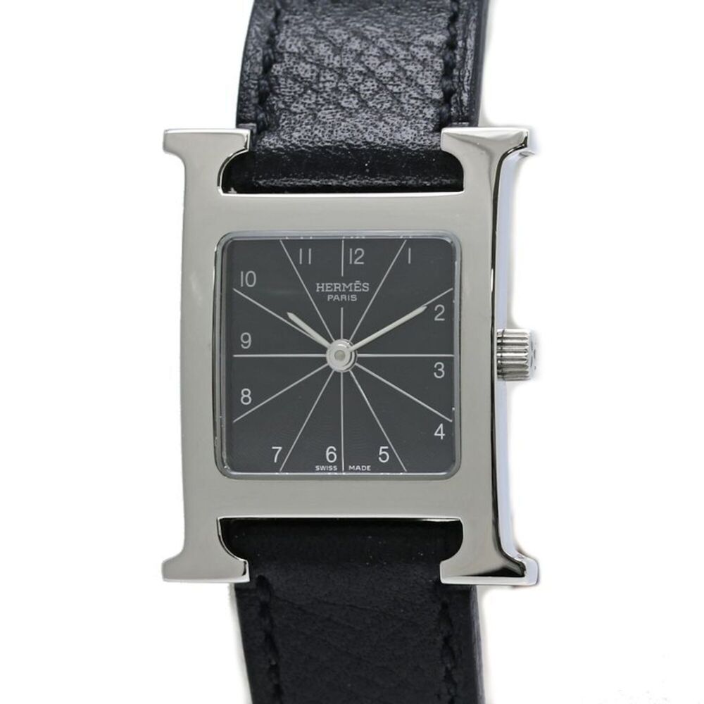 HERMES H-Watch HH1.210.361 UNO Women's Watch Stainless Steel x Veau Epsom Lea...